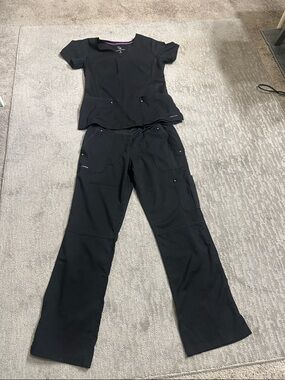 healing hands black scrub set